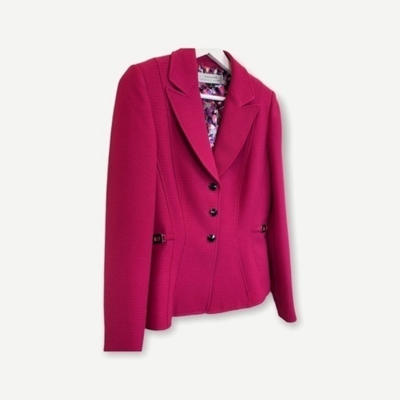 Tahari Arthur S. Levine Pink Modern Blazer Sz S - Picture 3 of 6